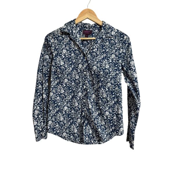J. Crew + Liberty Art Fabrics Blue Floral Button Down 2 - Picture 1 of 6